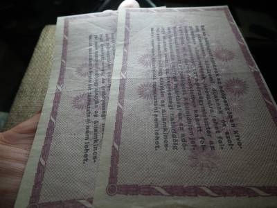 Százezer Adópengő 1946 , sorszámos , vízjeles , 2 db sorszámkövető 