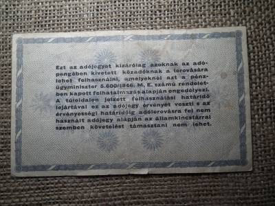 Ötszázezer Adópengő 1946 , sorszámos , amelyeknél 