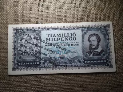 Tízmillió milpengő 1946 , 20 éves a Magyar forint , Pénztörténeti kiállítás Cspel 1966 