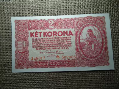 2 korona 1920 , csillagos , hajtatlan 