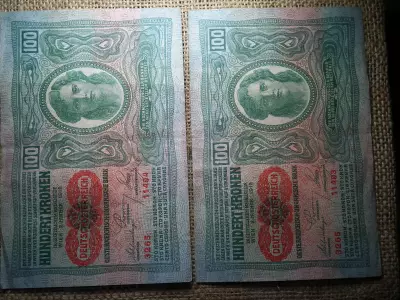 100 korona 1912 , 2 db sorszámkövető 