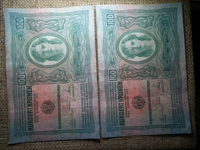 100 korona 1912 , 2 db sorszámkövető 