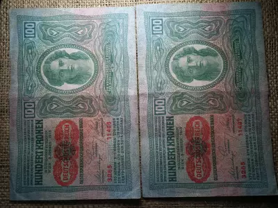 100 korona 1912 , 2 db sorszámkövető 