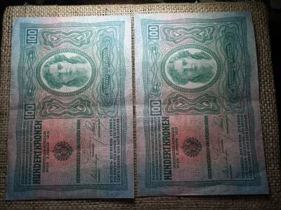 100 korona 1912 , 2 db sorszámkövető 
