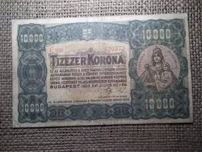 10000 korona 1923 , Orell ,  nagyon szép eredti tartás ! 