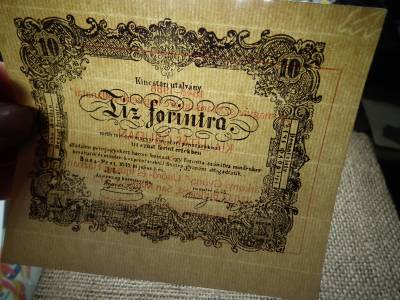 10 forint 1849 - Szemere - Óbuda 1988 , makkos vízjeles 