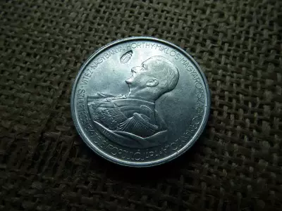 5 pengő 1943 , Horthy Miklós  , Magyar címer  ellenjeggyel 