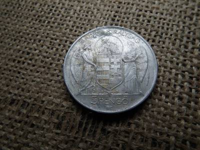 5 pengő 1943 , Horthy Miklós  , Sarló kalapács   ellenjeggyel 