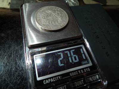 Ezüst 5 márka 1876 D , Fünf Mark , Bajor királyság , II. Lajos