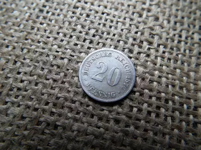Németország , ezüst 20 pfennig 1876 F 