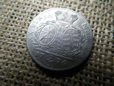 Szász , ezüst 2/3 tallér 1774 , thaler , Frederick August III