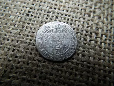 Ezüst 3 krajcár 1691 , Salzburg  Kreuzer Johann Ernst von Thun und Hohenstein