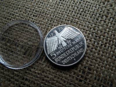 Németország , ezüst 5 márka 1975 f , pp , Europäisches Denkmalschutzjahr