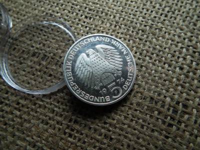 Németország , ezüst 5 márka 1974 F , 25 Jahre Grundgesetz , mark 