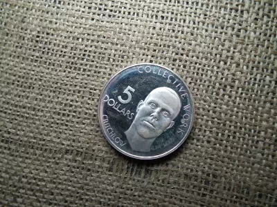 Guyana ezüst 5 dollár 1978 , dollars , PP ,Függetlenség