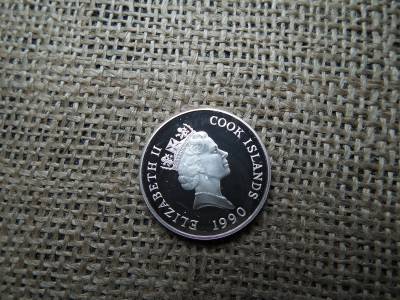 Ezüst 10 dollár 1990 PP - II. Erzsébet afrikai elefánt , Cook szigetek 