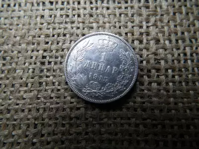 Szerbia , ezüst 1 dinár 1915 , dinar 