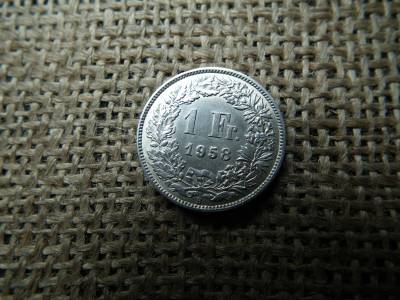 Svájc , ezüst 1 frank 1958  , franc