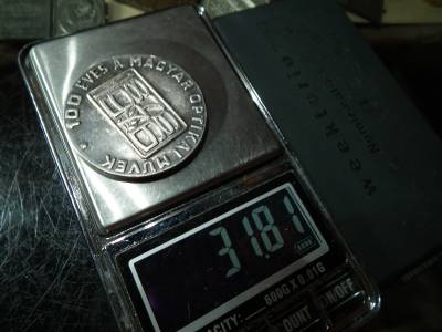 100 éves a Magyar optikai művek 1876 , 1976 , centenárium , ÁP 835/1000 ezüst 