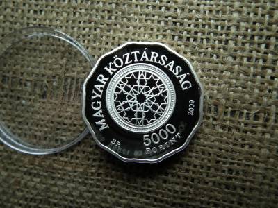 Ezüst 5000 forint 2009 PP , Dohány utcai Zsinagóga alapításának 150. évfordulója