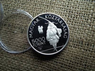 Ezüst 5000 forint 2011 PP , Mohácsi busójárás