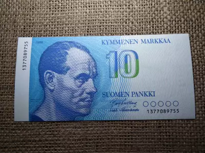 Finnország 10 markkaa 1986 UNC , C1 , RK₁ , SH₁ 
