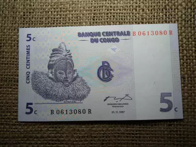 Congo 5 centimes 1997 UNC , C1