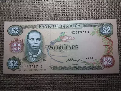 Jamaika 2 dollars 1993 , dollár  , UNC , C1