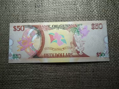 Guyana 50 dollars 2016 , dollár , unc , Guyana függetlenségének 50 éve , C1