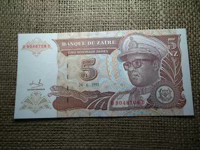 Zaire 5 zaire 1993 UNC , C1