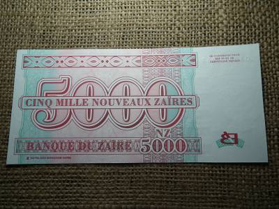 Zaire 5000 zaire 1995 UNC , C1