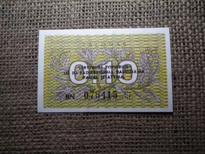 Litvánia 0,10 Talonas 1991 , UNC , C1