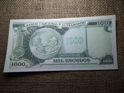 Mozambik 1000 escudos 1972  UNC , Banco de Moçambique Overprint , C1 