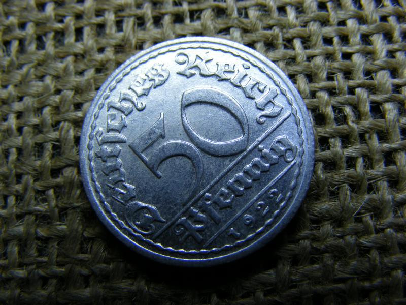 Birodalmi 50 Pfennig érme, 1922, D