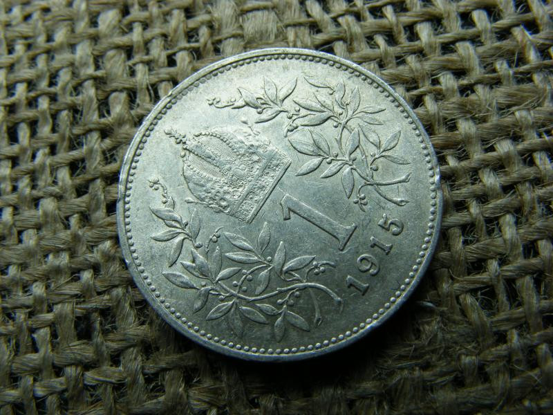 Ezüst 1 korona érme, 1915, Corona