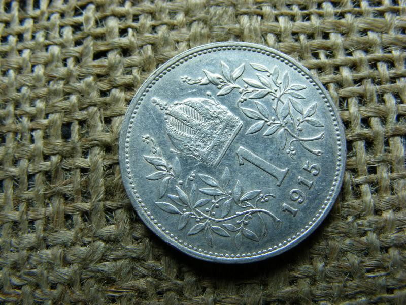 Ezüst 1 korona érme, 1915, Corona