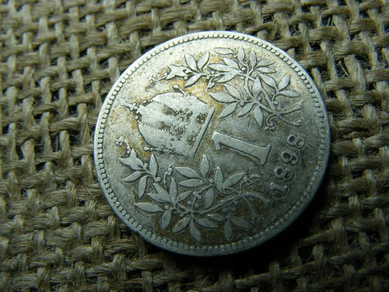 Ezüst 1 korona érme, 1898, corona