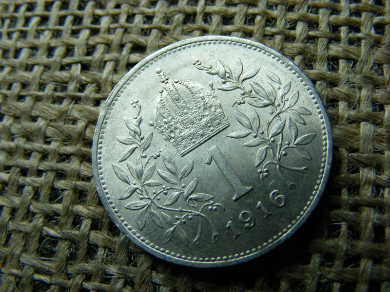 Ezüst 1 korona érme, 1916, Corona