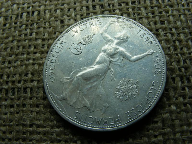 Ezüst 5 korona érme, 1908, Corona