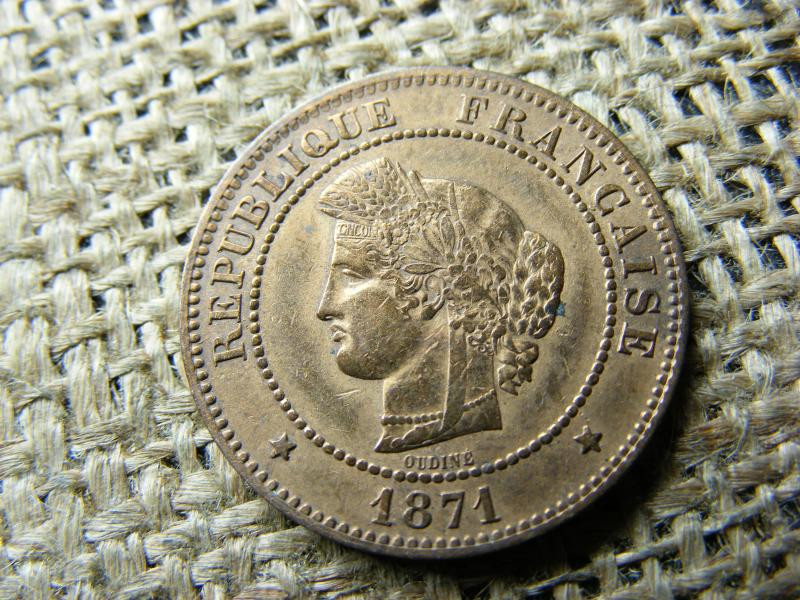 5 Centimes, 1871, gyönyörű állapot