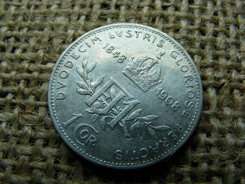 Ezüst 1 korona érme, 1908, Corona