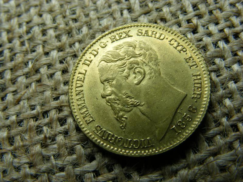 Olaszország 20 líra 1858, Vittorio Emanuele II, utánveret