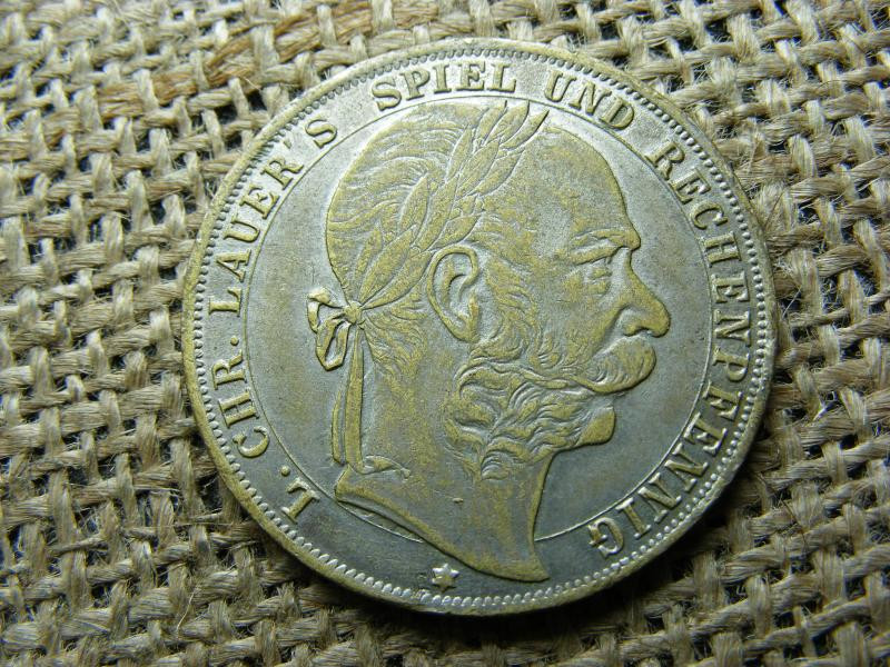 Spiel Marke zseton Rechenpfennig, 1890 körül, ritka
