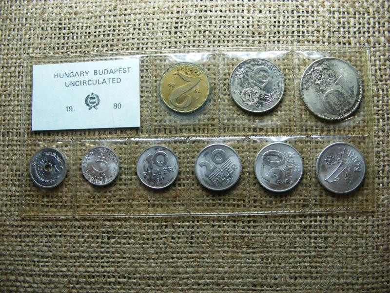 Forgalmi érme sor, 1980, forint és fillér