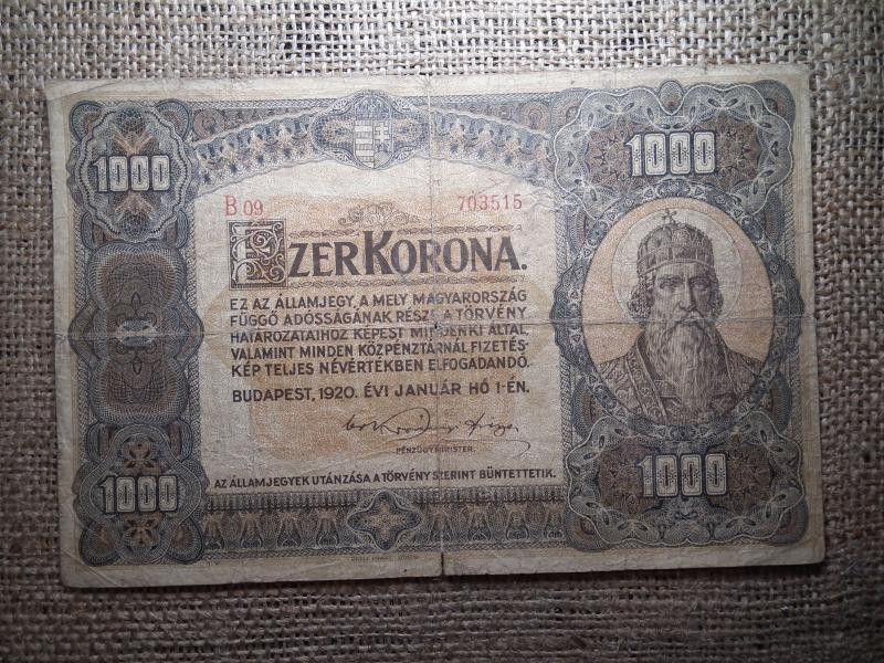 1000 korona bankjegy, 1920