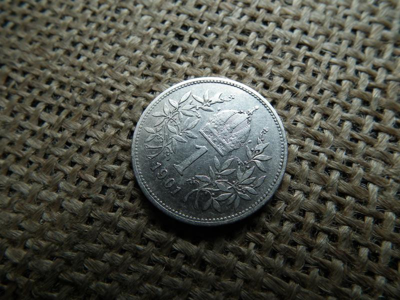 Ezüst 1 korona érme, 1901, corona