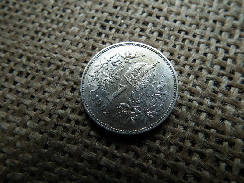 Ezüst 1 korona érme, 1902, corona