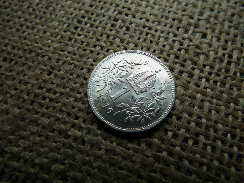 Ezüst 1 korona érme, 1916, Corona