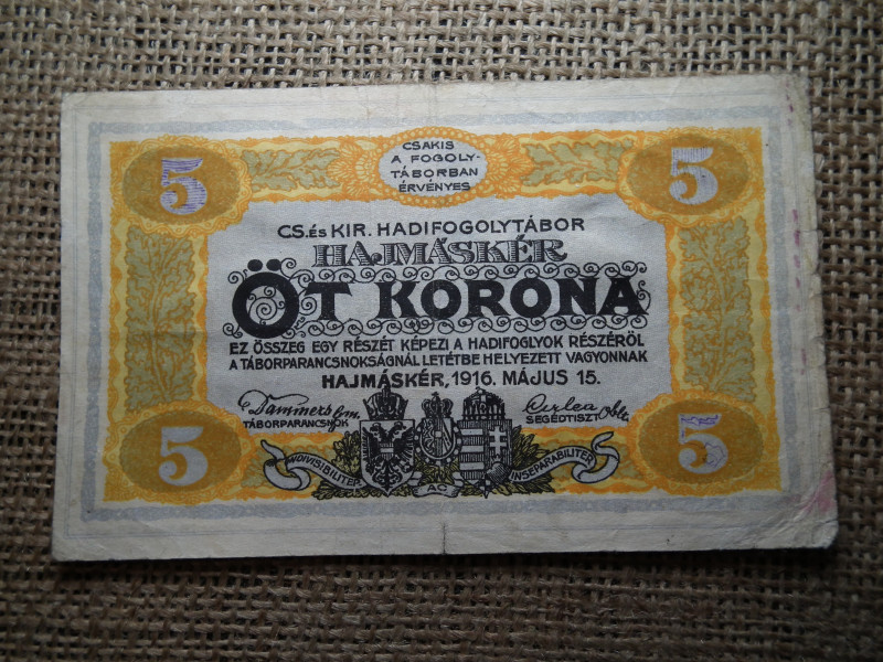 5 korona 1916 , Hajmáskér , hadifogolytábor 
