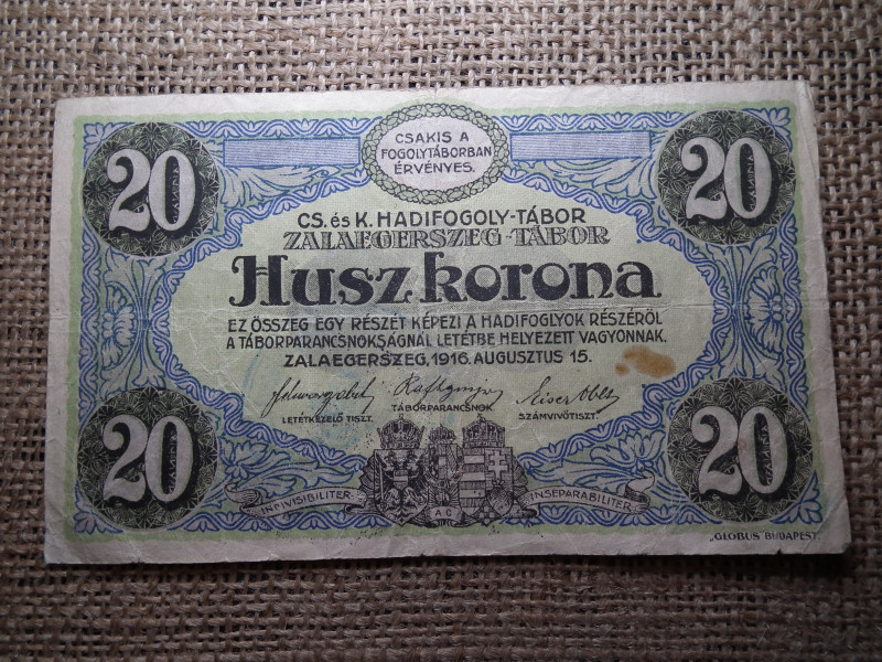 20 korona 1916 , Zalaegerszeg , Hadifogolytábor 